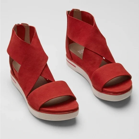 Eileen Fisher Sport Tumbled Nubuck Sneaker Sandal NEW Size 7 Red - Picture 2 of 12